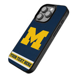 University of Michigan Wolverines Personalized Stripe Bump Phone Case for Apple iPhone