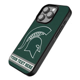 Michigan State University Spartans Personalized Stripe Bump Phone Case for Apple iPhone