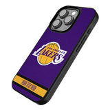 Los Angeles Lakers Personalized Stripe Bump Phone Case for Apple iPhone