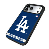 LA Dodgers Personalized Stripe Bump Phone Case for Apple iPhone 17 Series