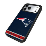 New England Patriots Personalized Stripe Bump Phone Case for Apple iPhone 17 Series