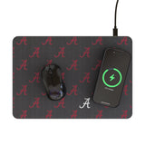 University of Alabama Crimson Tide Script A Fashion Pattern 15-Watt Wireless Charger and Mouse Pad