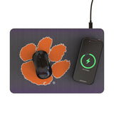Clemson University Tigers Linen 15-Watt Wireless Charger and Mouse Pad