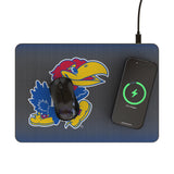 University of Kansas Jayhawks Linen 15-Watt Wireless Charger and Mouse Pad