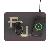 Florida State University Seminoles Athletic Wordmark Linen 15-Watt Wireless Charger and Mouse Pad