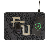 Florida State University Seminoles Athletic Wordmark Monocolor Tilt 15-Watt Wireless Charger and Mouse Pad