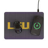 Louisiana State University Tigers Linen 15-Watt Wireless Charger and Mouse Pad