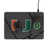 University of Miami Hurricanes Monocolor Tilt 15-Watt Wireless Charger and Mouse Pad