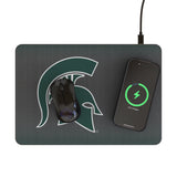 Michigan State University Spartans Linen 15-Watt Wireless Charger and Mouse Pad