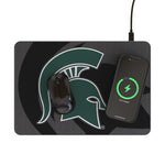Michigan State University Spartans Personalized Tilt 15-Watt Wireless Charger and Mouse Pad