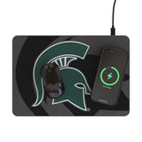 Michigan State University Spartans Personalized Tilt 15-Watt Wireless Charger and Mouse Pad