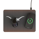 University of Texas Longhorns Linen 15-Watt Wireless Charger and Mouse Pad