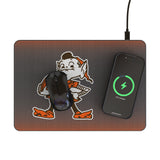 Cleveland Browns Historic Collection Linen 15-Watt Wireless Charger and Mouse Pad