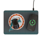 Miami Dolphins 1966-1973 Historic Collection Linen 15-Watt Wireless Charger and Mouse Pad