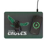 Philadelphia Eagles 1973-1995 Historic Collection Linen 15-Watt Wireless Charger and Mouse Pad