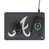 Atlanta Braves Linen 15-Watt Wireless Charger and Mouse Pad