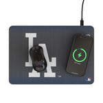 LA Dodgers Linen 15-Watt Wireless Charger and Mouse Pad
