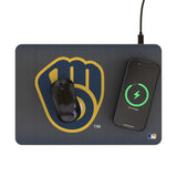 Milwaukee Brewers Linen 15-Watt Wireless Charger and Mouse Pad
