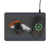 Denver Broncos Linen 15-Watt Wireless Charger and Mouse Pad