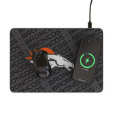 Denver Broncos Monocolor Tilt 15-Watt Wireless Charger and Mouse Pad