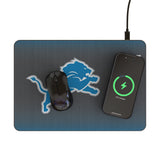 Detroit Lions Linen 15-Watt Wireless Charger and Mouse Pad