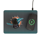 Miami Dolphins Linen 15-Watt Wireless Charger and Mouse Pad