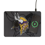 Minnesota Vikings Personalized Tilt 15-Watt Wireless Charger and Mouse Pad