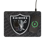 Las Vegas Raiders Personalized Tilt 15-Watt Wireless Charger and Mouse Pad