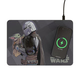 Star Wars: The Mandalorian Grogu and Din Djarin Color Block 15-Watt Wireless Charger and Mouse Pad