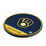 Milwaukee Brewers Personalized Endzone Solid 15-Watt Wireless Charger