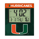 University of Miami Hurricanes Color Block Wall Clock