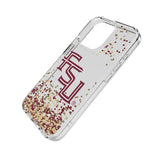 Florida State University Seminoles Athletic Wordmark Confetti Clear Phone Case for Apple iPhone