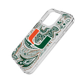 University of Miami Hurricanes Paisley Clear Phone Case for Apple iPhone