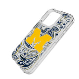 University of Michigan Wolverines Paisley Clear Phone Case for Apple iPhone