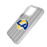 Los Angeles Rams Text Backdrop Clear Phone Case for Apple iPhone