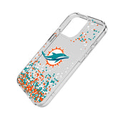 Miami Dolphins Confetti Clear Phone Case for Apple iPhone