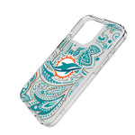 Miami Dolphins Paisley Clear Phone Case for Apple iPhone