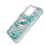 Miami Dolphins Paisley Clear Phone Case for Apple iPhone