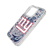 New York Giants Paisley Clear Phone Case for Apple iPhone