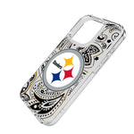 Pittsburgh Steelers Paisley Clear Phone Case for Apple iPhone