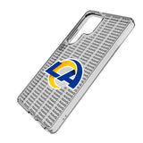 Los Angeles Rams Text Backdrop Clear Phone Case for Samsung Galaxy