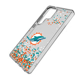 Miami Dolphins Confetti Clear Phone Case for Samsung Galaxy