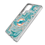 Miami Dolphins Paisley Clear Phone Case for Samsung Galaxy