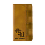 Florida State University Seminoles Athletic Wordmark Personalized Burn Folio Phone Case for Apple iPhone