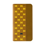 University of Michigan Wolverines Fashion Pattern Folio Phone Case for Apple iPhone-1