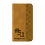 Florida State University Seminoles Athletic Wordmark Personalized Burn Folio Phone Case for Samsung Galaxy
