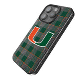 University of Miami Hurricanes Plaid Bling Phone Case