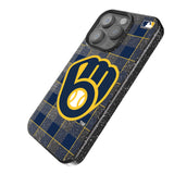 Milwaukee Brewers Plaid Bling Phone Case