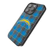 Los Angeles Chargers Plaid Bling Phone Case-1