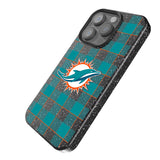 Miami Dolphins Plaid Bling Phone Case-1